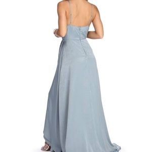 Windsor Ella High Low Formal Wrap Dress Light Blue